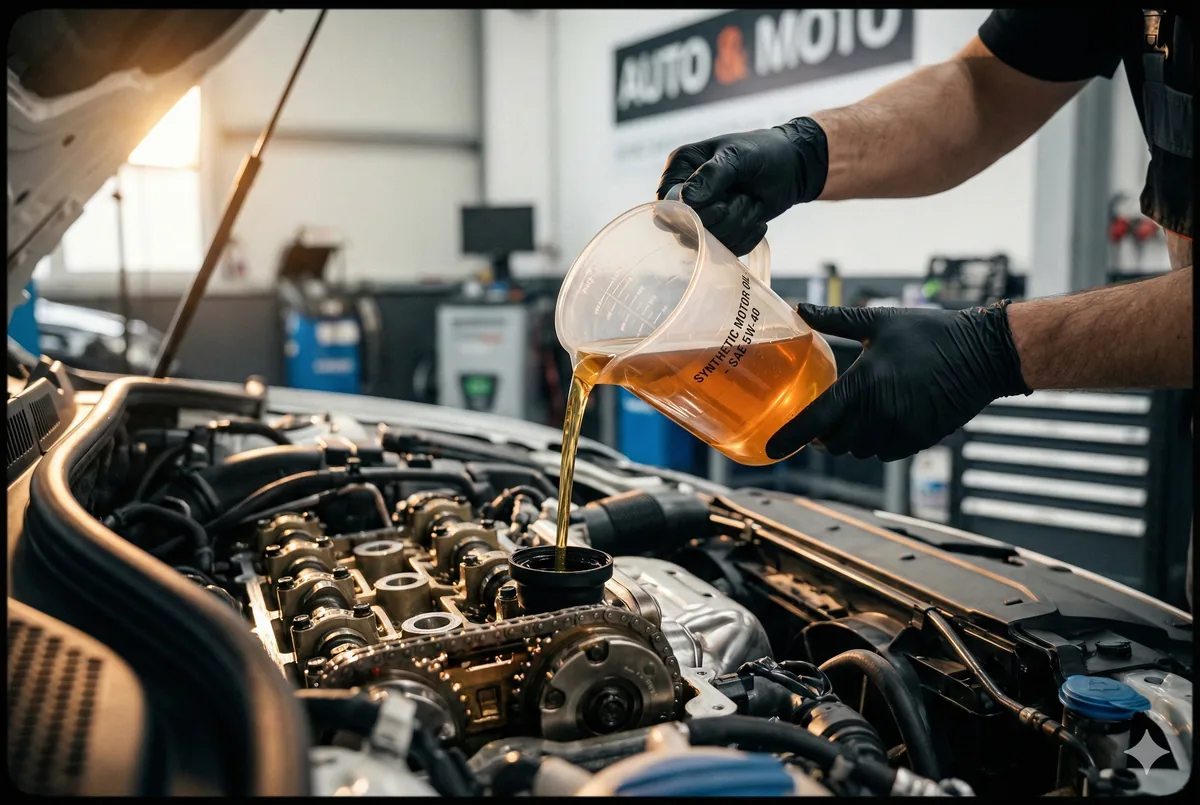 Auto dzinēja apkope servisa vidē
